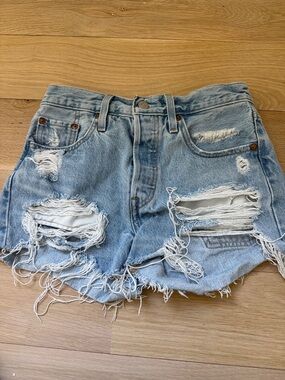 Levi's 501 Button-fly Distressed Denim Cutoff Shorts